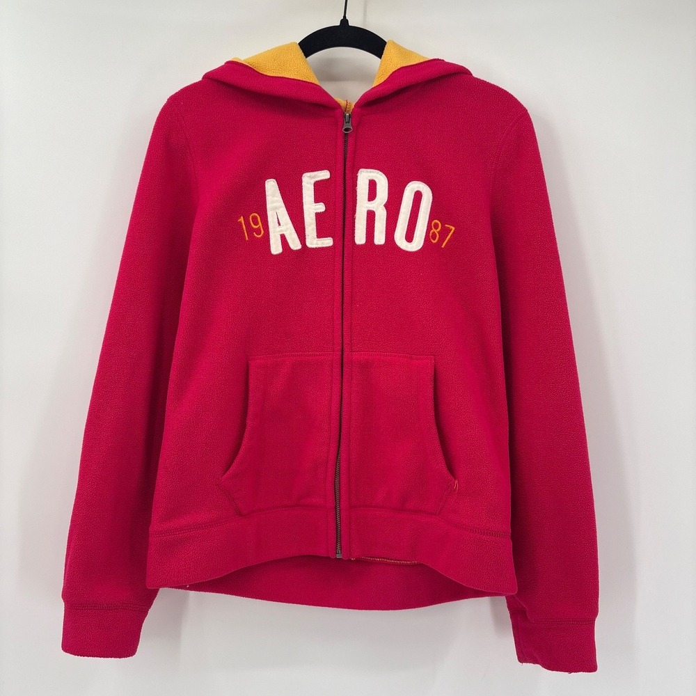 Aeropastle Womens XL Jacket Full Zip Pink Long Sleeve Sherpa